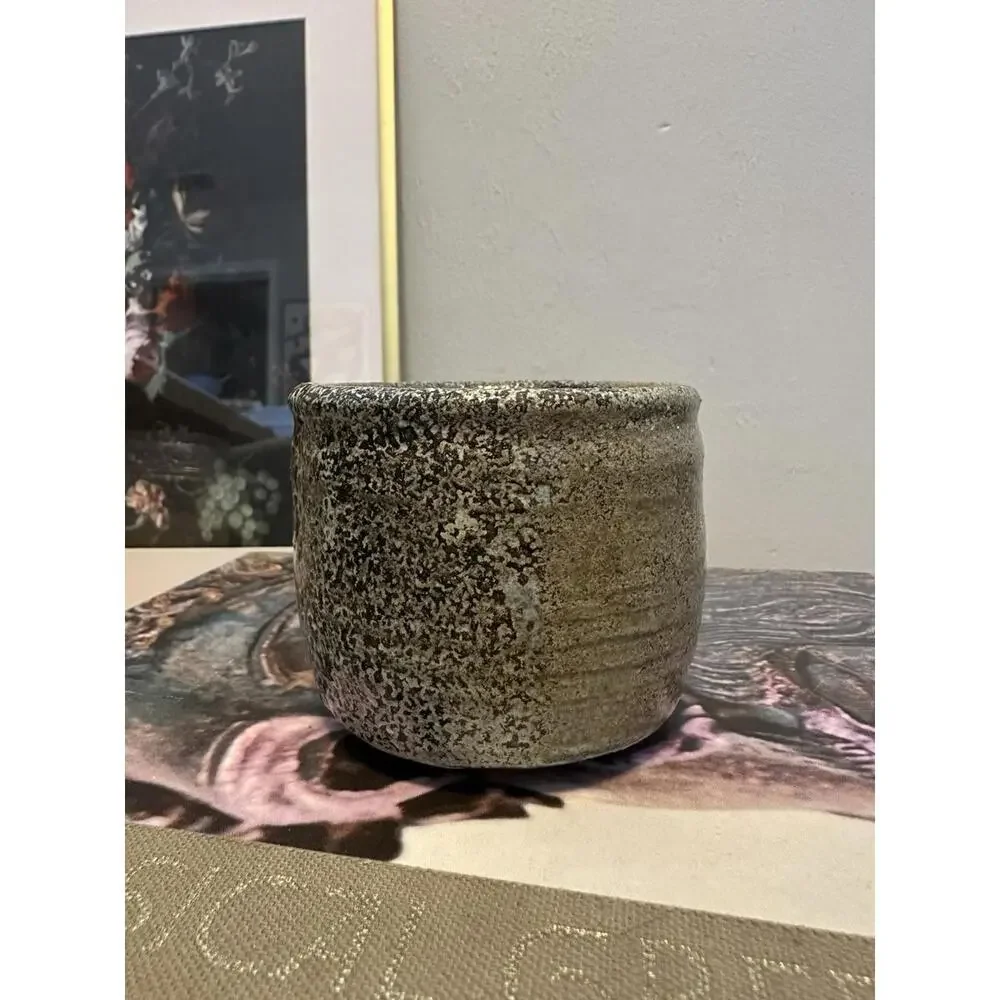 Handmade Ceramic Pottery Cup Textural Speckled Glaze Artist Initialed